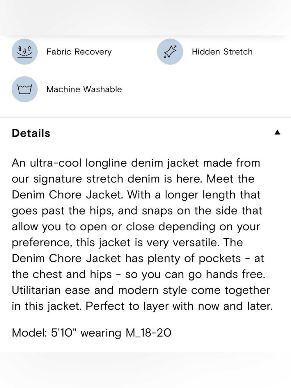 Universal Standard Black Denim Chore Jacket Minimalist Chic Longline Snap Sides - Picture 11 of 12